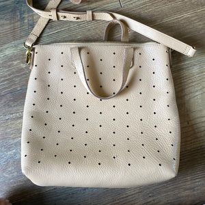 Madewell small perforated transport crossbody bag.